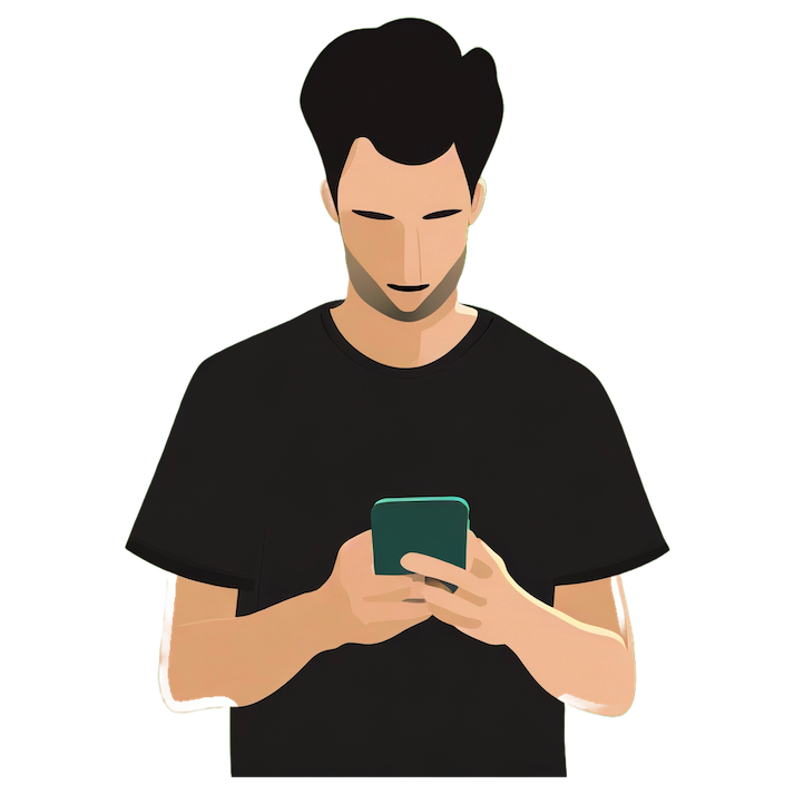illustration of a person using an iphone